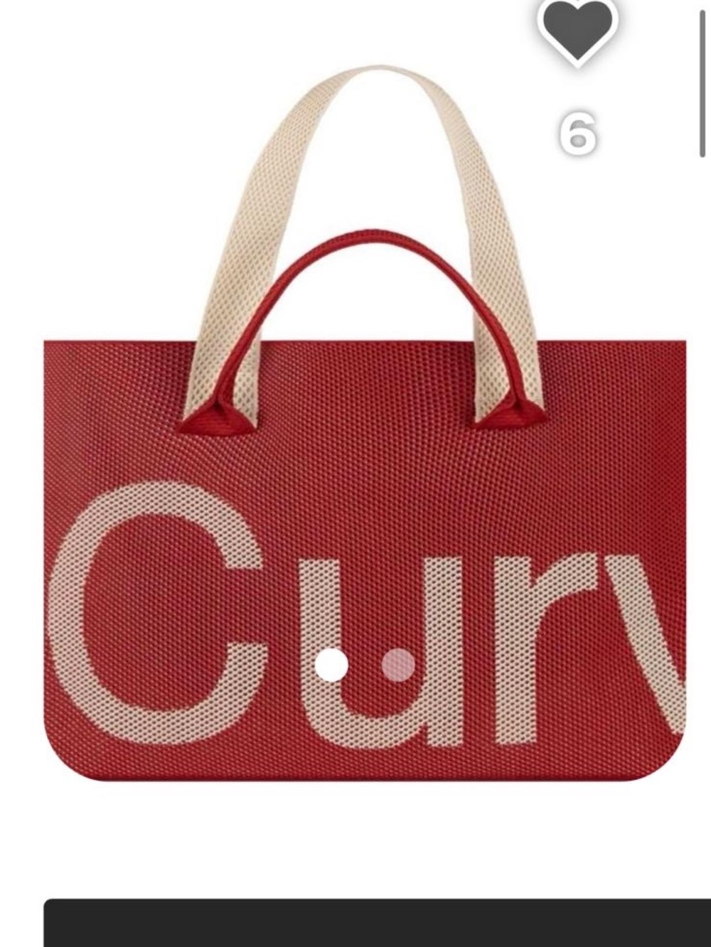 Curves Scarlett  perforated  Tote Bag with Cream Handles by Sean brown